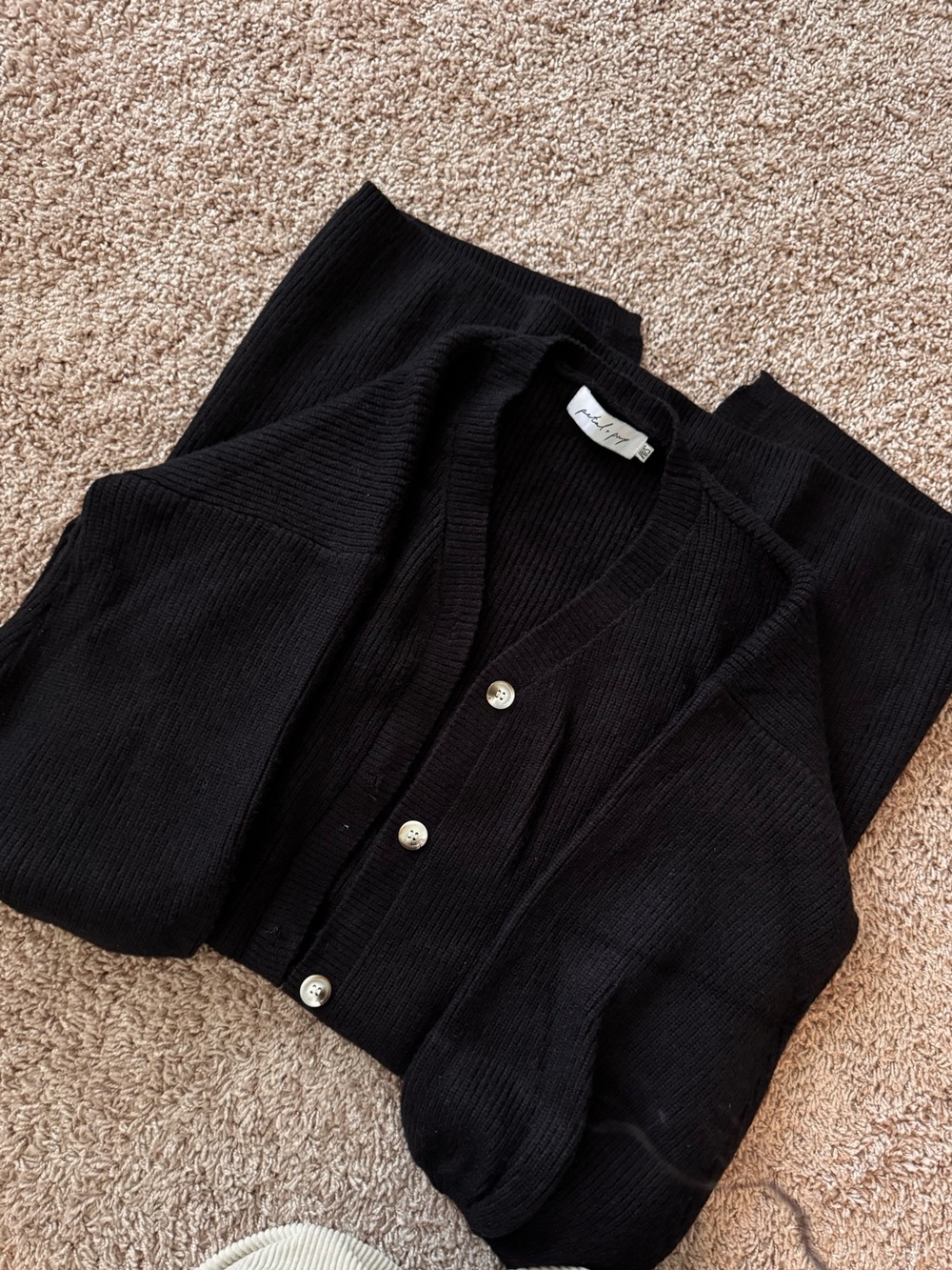 Petal & Pup Black V-Neck Button Cardigan Sweater - Unknown Brand